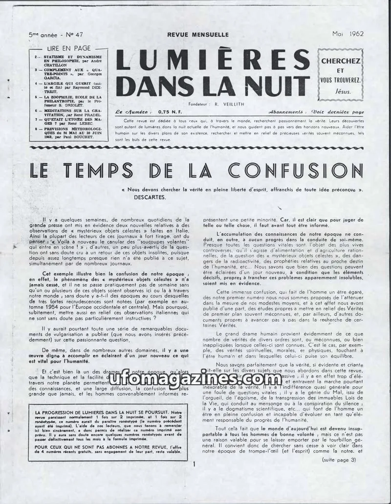 Cover of LDLN issue 47: LUMIÈRES DANS LA NUIT