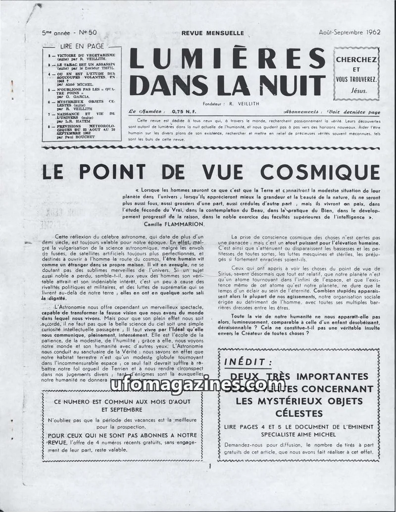 Cover of LDLN issue 50: LUMIÈRES DANS LA NUIT