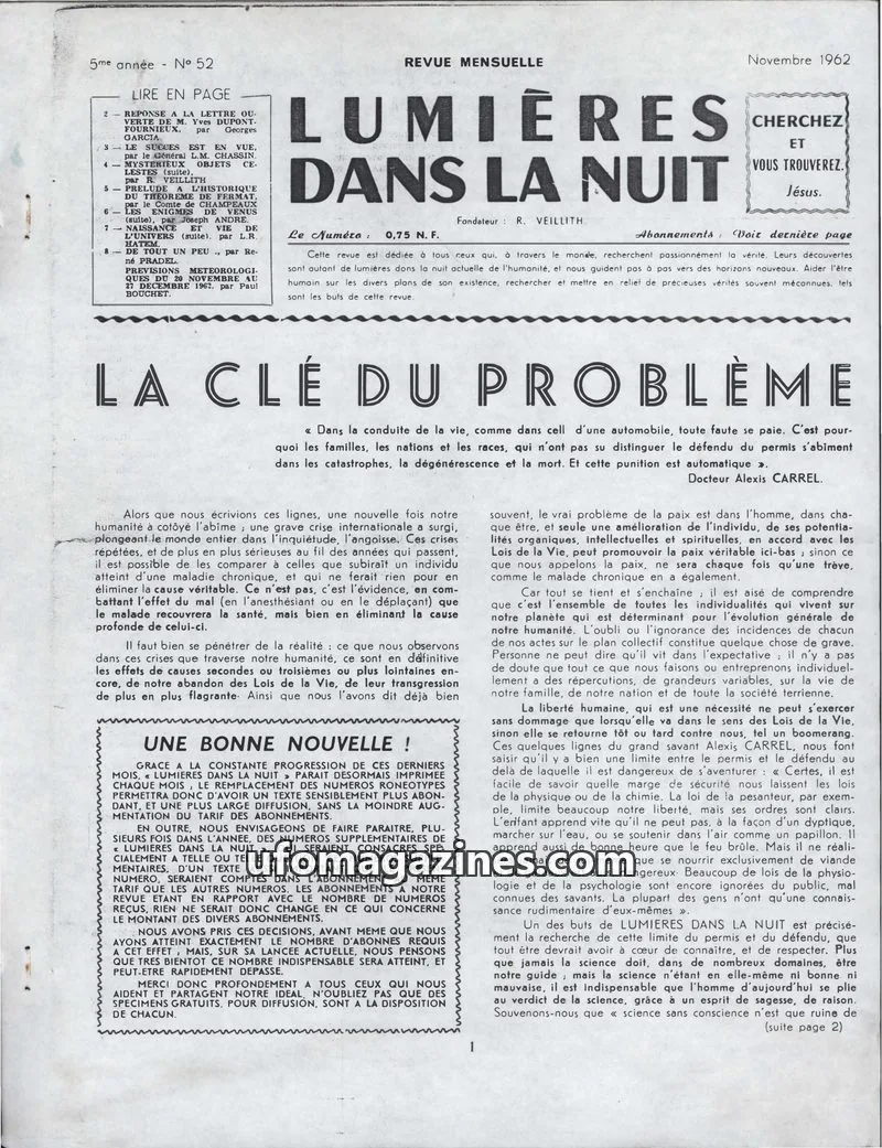 Cover of LDLN issue 52: LUMIÈRES DANS LA NUIT