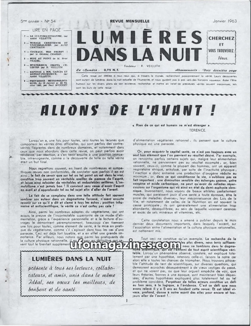 Cover of LDLN issue 54: LUMIÈRES DANS LA NUIT