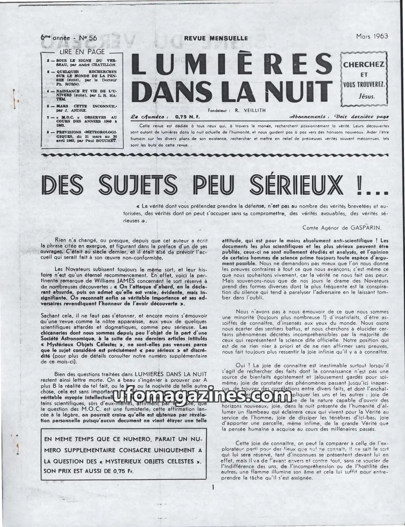Cover of LDLN issue 56: LUMIÈRES DANS LA NUIT