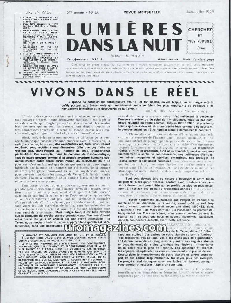 Cover of LDLN issue 60: LUMIÈRES DANS LA NUIT