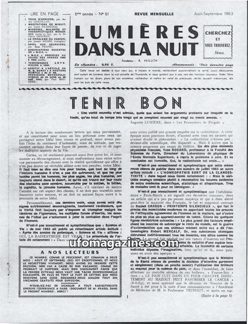 Cover of LDLN issue 61: LUMIÈRES DANS LA NUIT