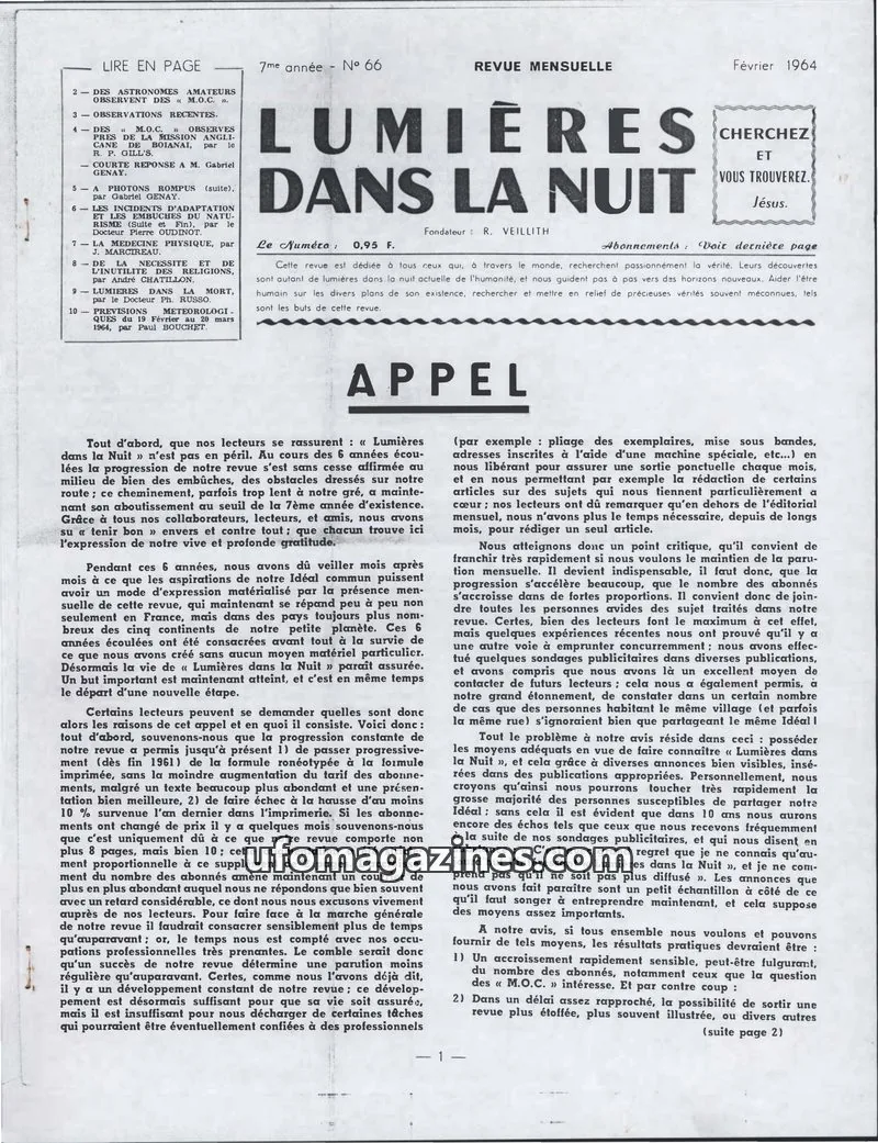Cover of LDLN issue 66: LUMIÈRES DANS LA NUIT