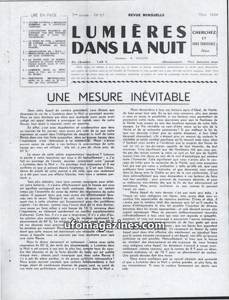 Cover of LDLN issue 67: LUMIÈRES DANS LA NUIT