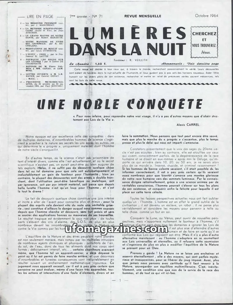 Cover of LDLN issue N° 71: LUMIÈRES DANS LA NUIT