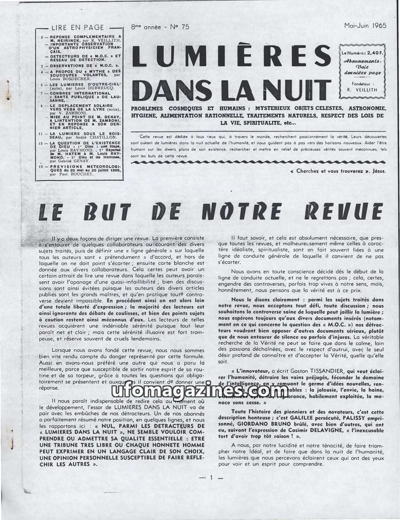 Cover of LDLN issue 75: LUMIÈRES DANS LA NUIT