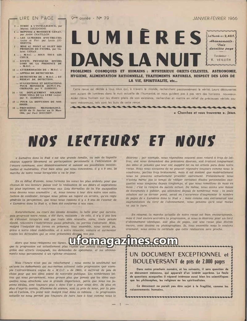 Cover of LDLN issue 79: LUMIÈRES DANS LA NUIT