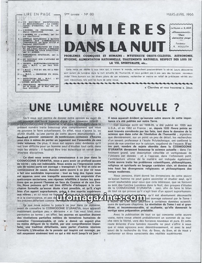 Cover of LDLN issue 80: LUMIÈRES DANS LA NUIT
