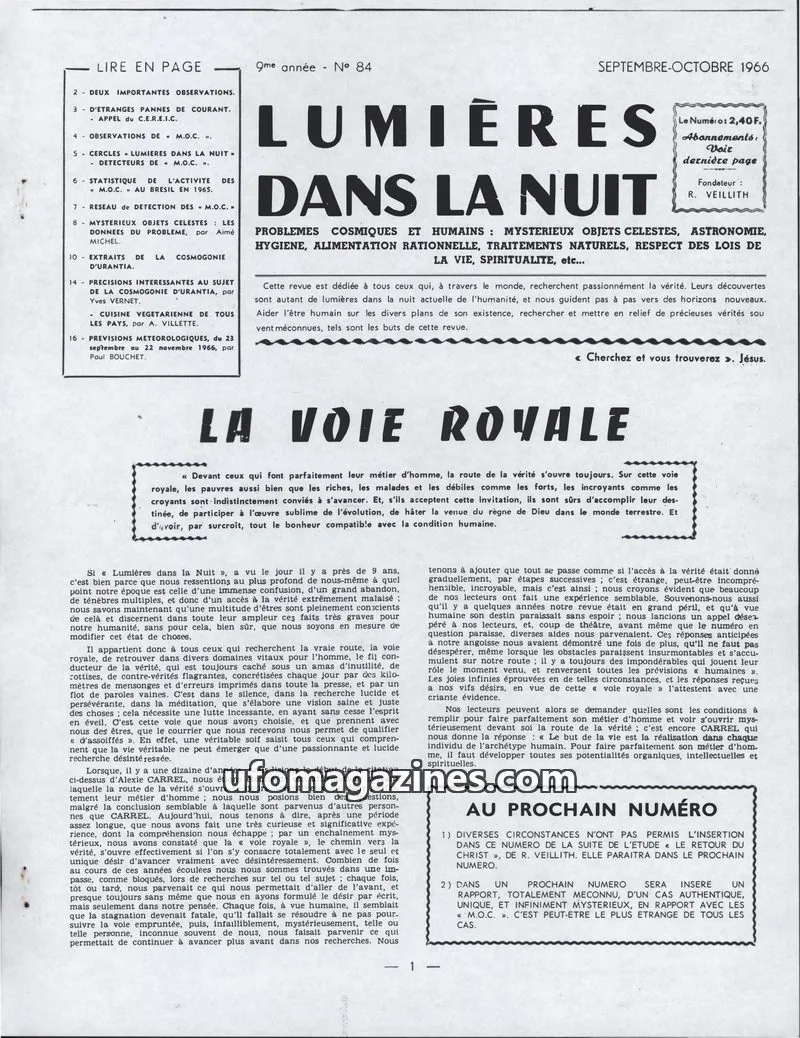 Cover of LDLN issue 84: LUMIÈRES DANS LA NUIT