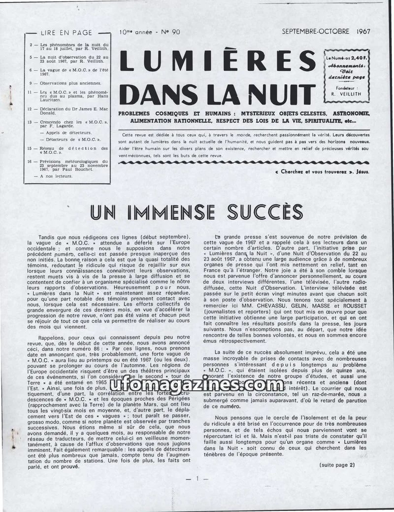 Cover of LDLN issue 90: LUMIÈRES DANS LA NUIT