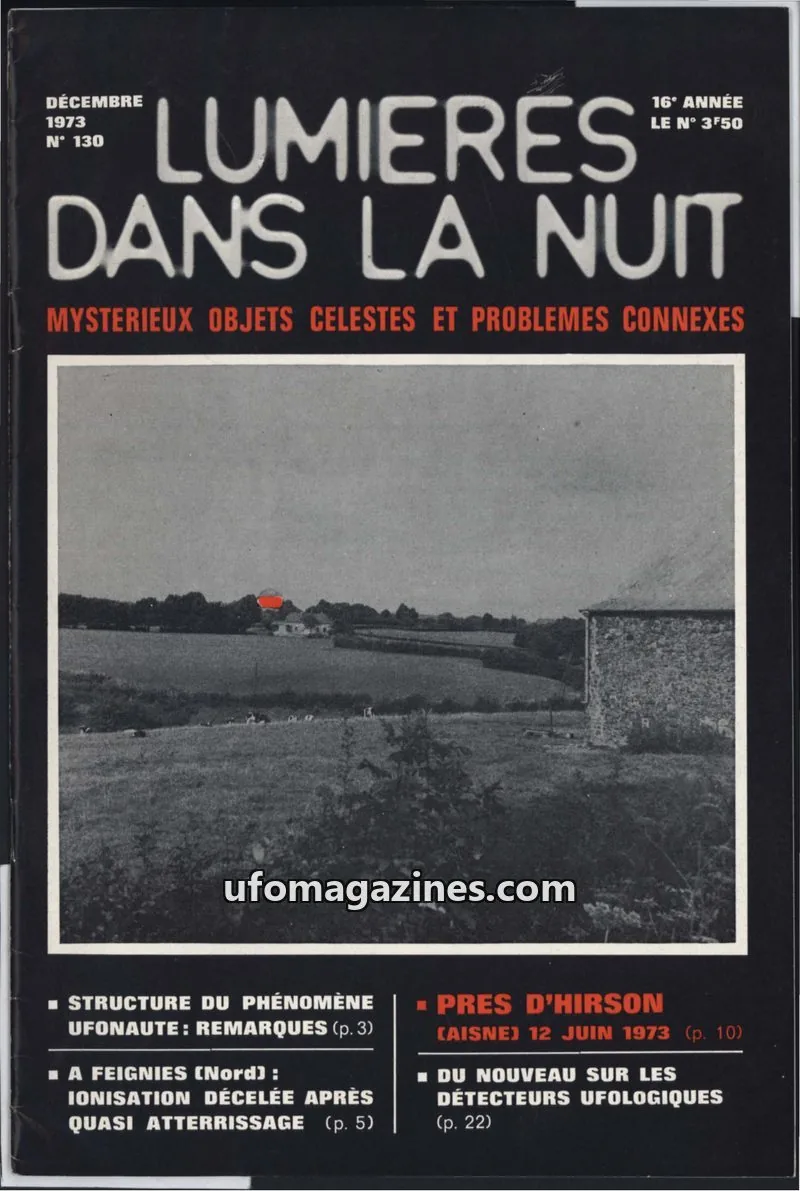 Cover of LUMIÈRES DANS LA NUIT (GROUPEMENT INTERNATIONAL DE RECHERCHES) issue N° 130: LUMIÈRES DANS LA NUIT