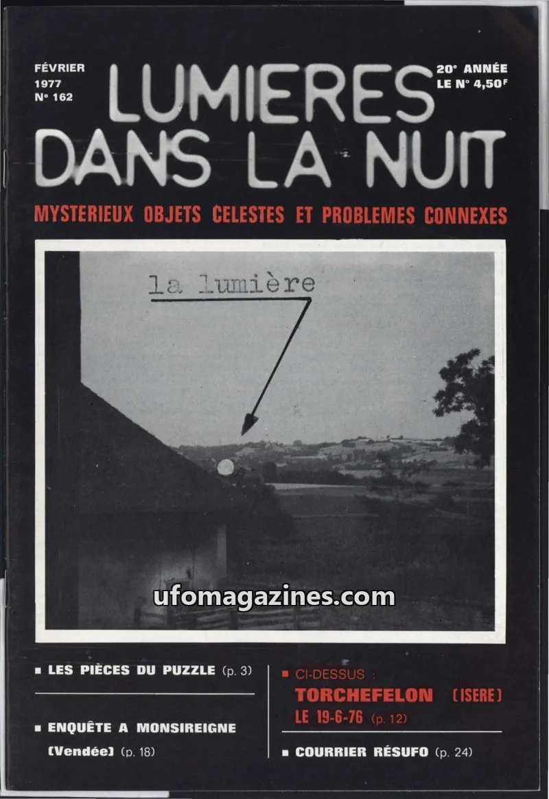 Cover of LUMIÈRES DANS LA NUIT (GROUPEMENT INTERNATIONAL DE RECHERCHES) issue 162: LUMIÈRES DANS LA NUIT