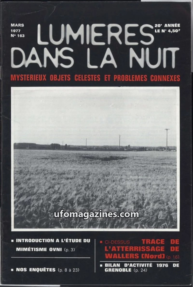 Cover of LUMIÈRES DANS LA NUIT (GROUPEMENT INTERNATIONAL DE RECHERCHES) issue 163: LUMIÈRES DANS LA NUIT