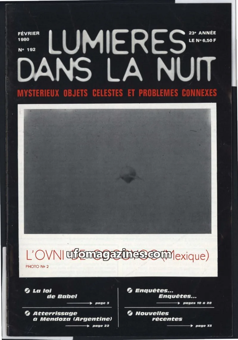 Cover of GROUPEMENT INTERNATIONAL DE RECHERCHES issue 192: LUMIÈRES DANS LA NUIT