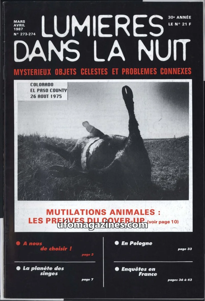 Cover of GROUPEMENT INTERNATIONAL DE RECHERCHES issue 273-274: LUMIÈRES DANS LA NUIT