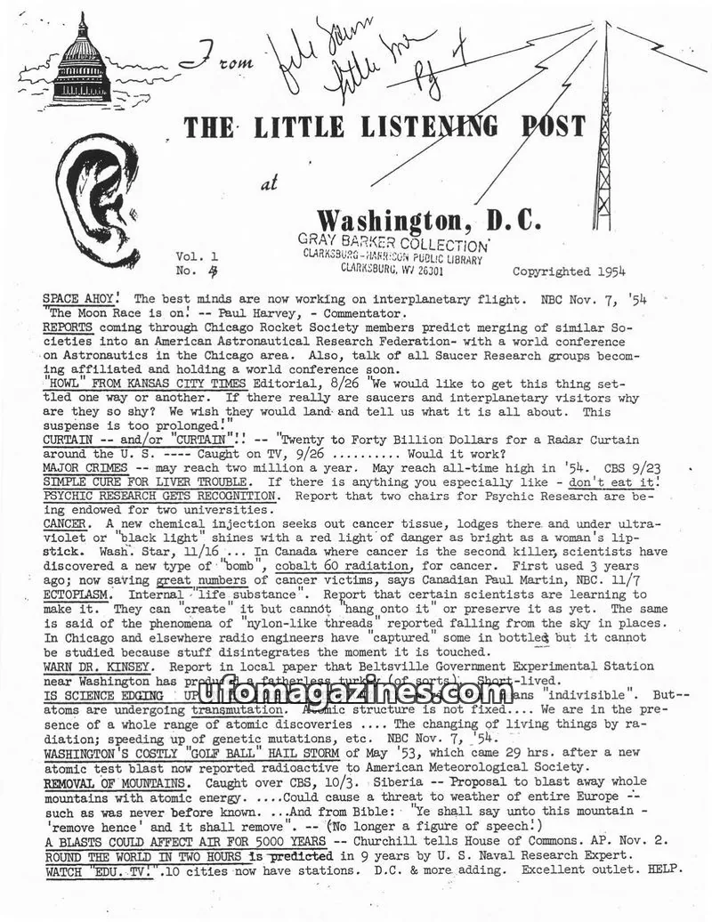Cover of Little Listening Post issue Vol. 1 No. 4: THE LITTLE LISTENING POST
