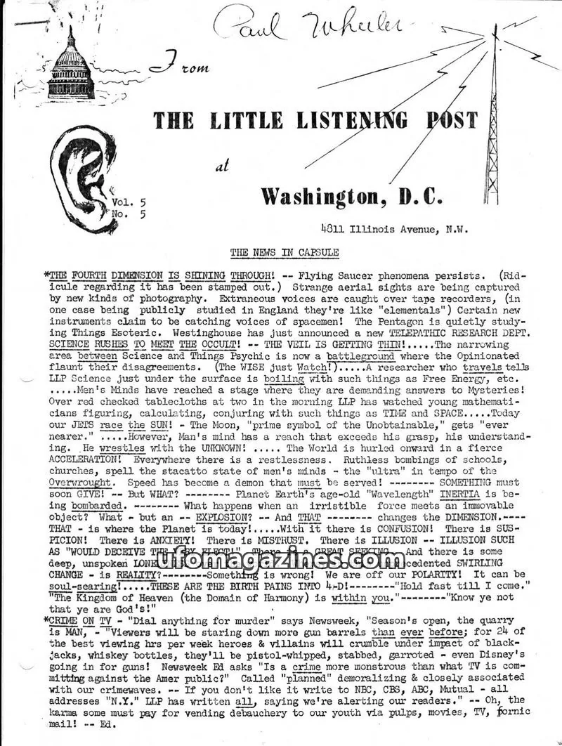 Cover of Little Listening Post issue Vol. 5, No. 5: THE LITTLE LISTENING POST