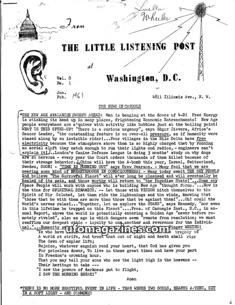 Cover of Little Listening Post issue No. 1: THE LITTLE LISTENING POST