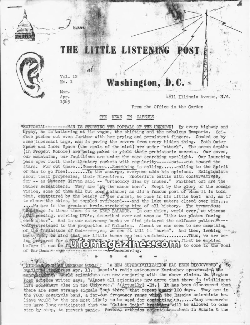 Cover of Little Listening Post issue No. 1: THE LITTLE LISTENING POST