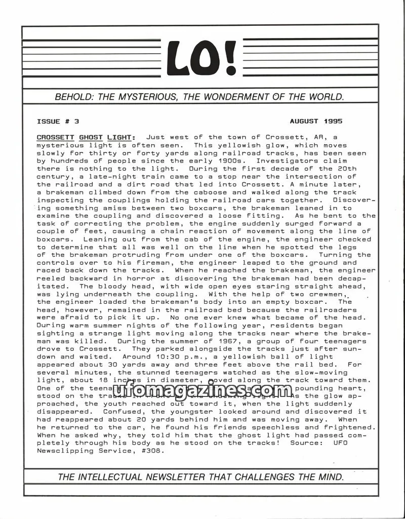 Cover of United Aerial Phenomena Agency issue #3: LO!