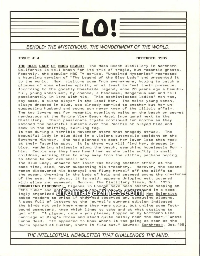 Cover of United Aerial Phenomena Agency issue # 4: LO!