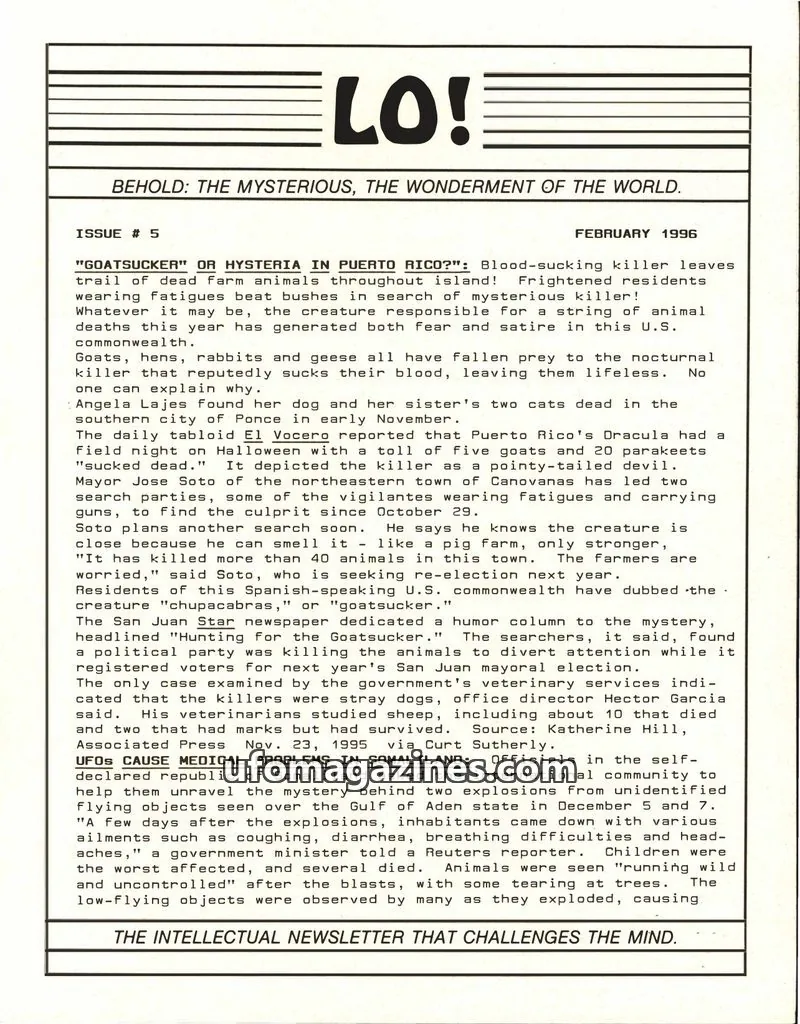 Cover of United Aerial Phenomena Agency issue #5: LO!