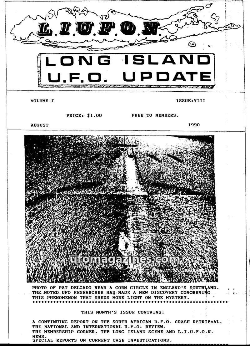 Cover of Long Island UFO Update (John Ford) issue VIII: LONG ISLAND U.F.O. UPDATE