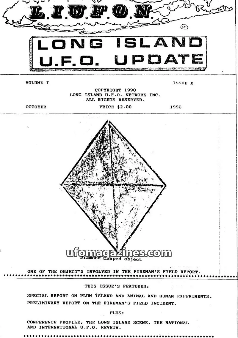 Cover of LONG ISLAND U.F.O. NETWORK INC. issue X: LONG ISLAND U.F.O. UPDATE
