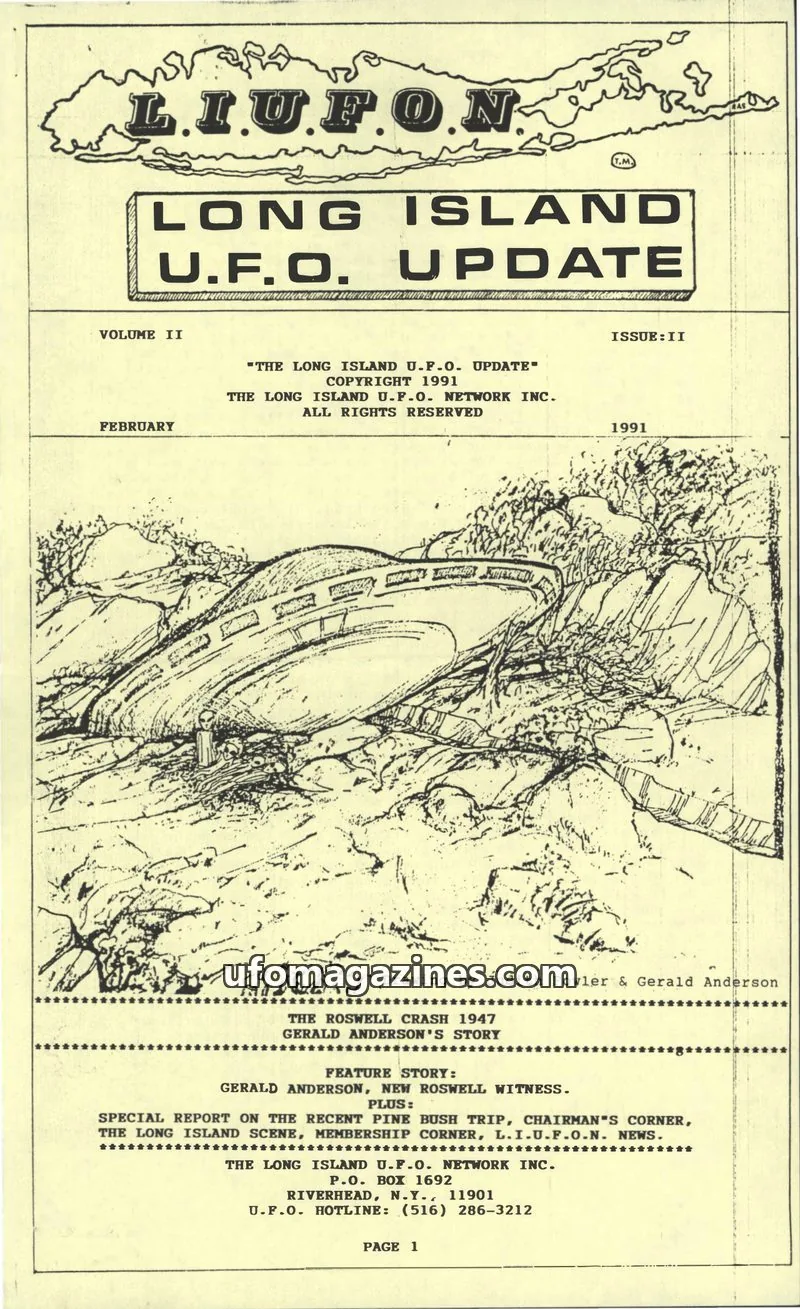 Cover of THE LONG ISLAND U.F.O. NETWORK INC. issue II: LONG ISLAND U.F.O. UPDATE