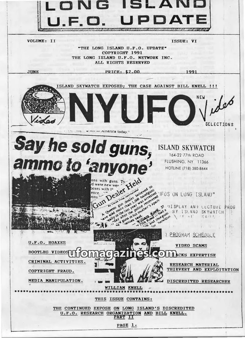 Cover of THE LONG ISLAND U.F.O. NETWORK INC. issue VI: LONG ISLAND U.F.O. UPDATE