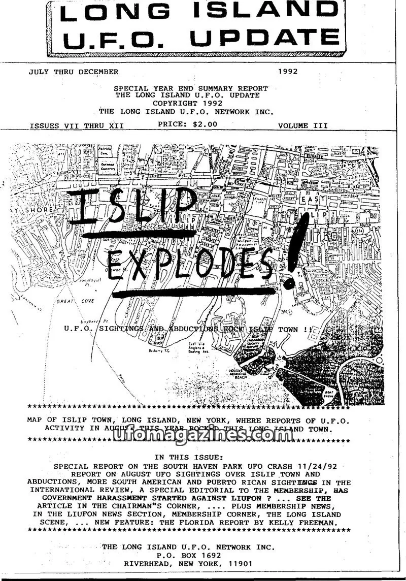 Cover of THE LONG ISLAND U.F.O. NETWORK INC. issue ISSUES VII THRU XII: LONG ISLAND U.F.O. UPDATE