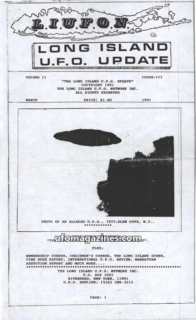 Cover of THE LONG ISLAND U.F.O. NETWORK INC. issue III: LONG ISLAND U.F.O. UPDATE