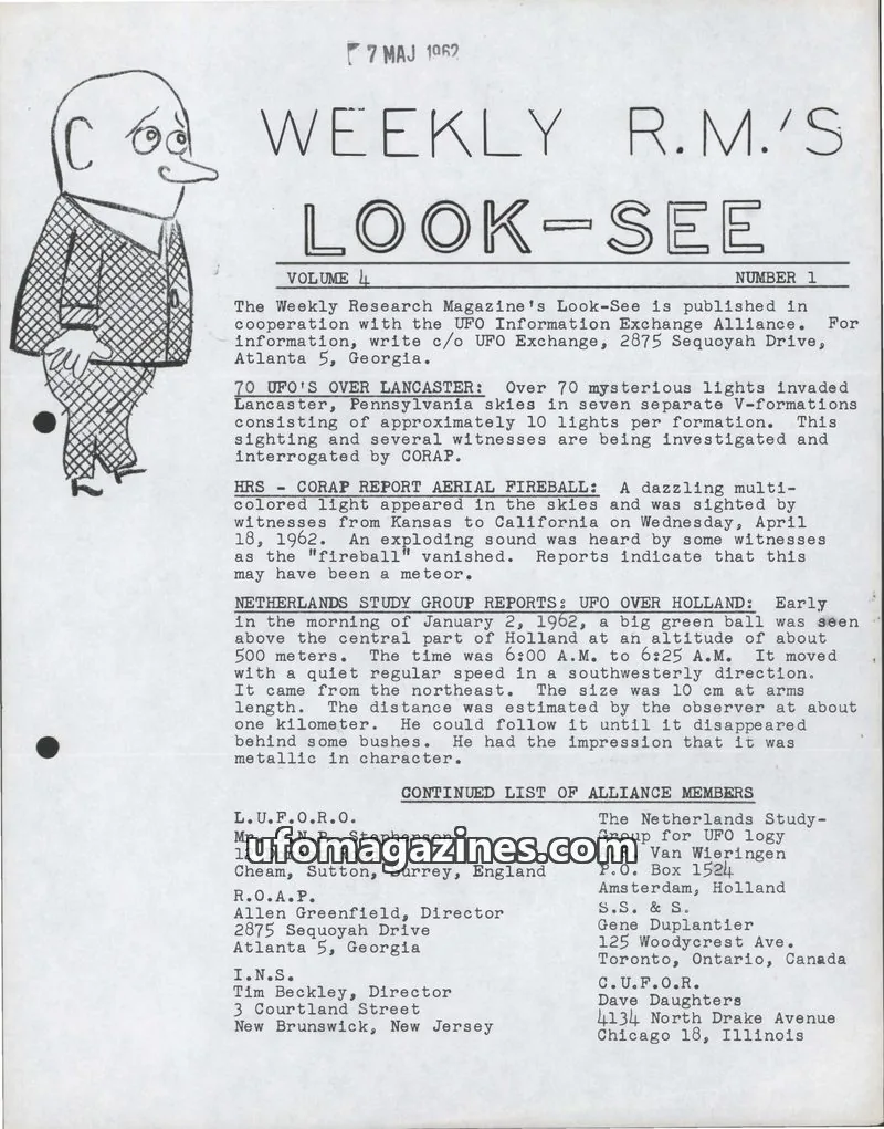 Cover of Look-See (Allen Greenfield) issue 1: WEEKLY R.M.'S LOOK-SEE