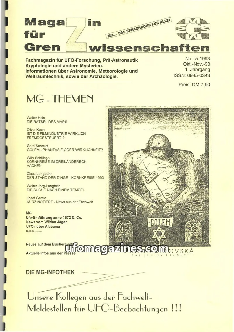 Cover of Magazin fur Grenzwissenschaften (Kelch) issue 5-1993: Magazin für Grenzwissenschaften