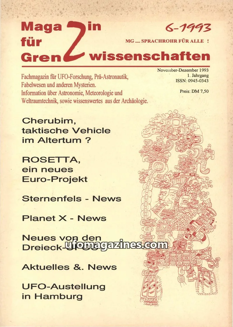 Cover of Magazin fur Grenzwissenschaften (Kelch) issue 6-1993: Maga für Grenzwissenschaften