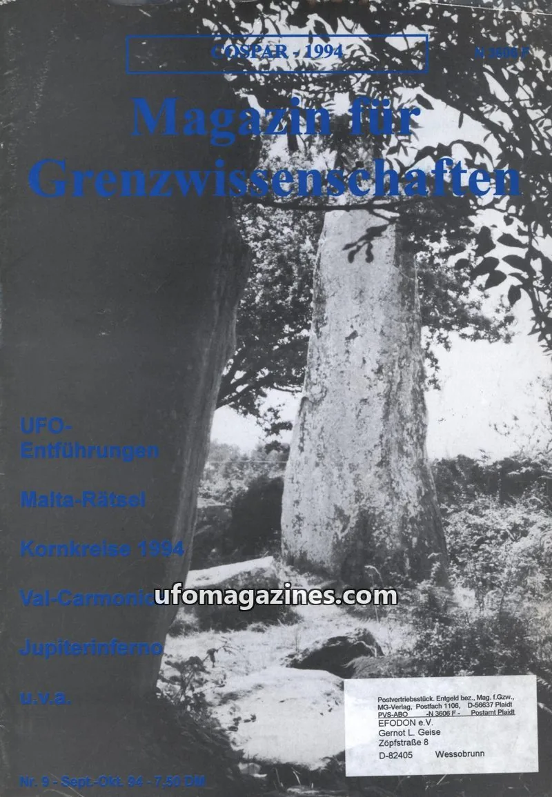 Cover of Magazin fur Grenzwissenschaften (Kelch) issue 9: Magazin für Grenzwissenschaften