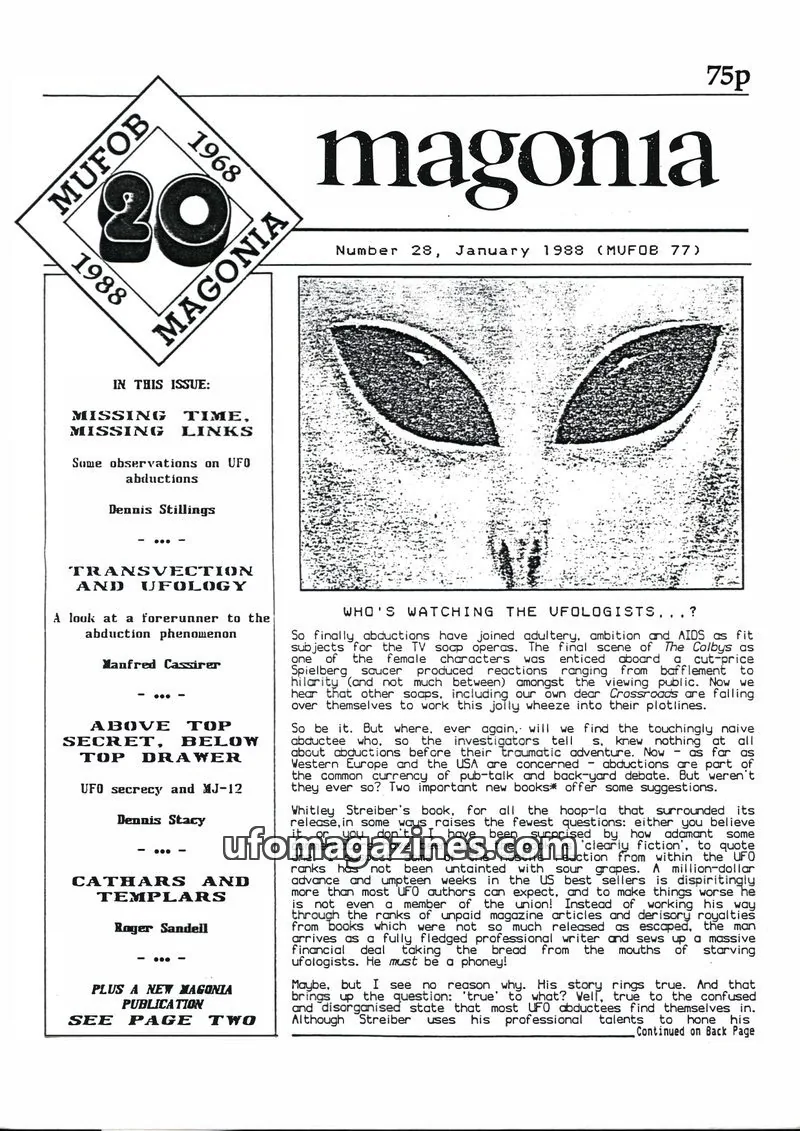 Cover of Magonia issue 28: Magonia