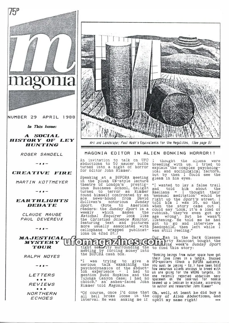 Cover of Magonia issue 29: Magonia