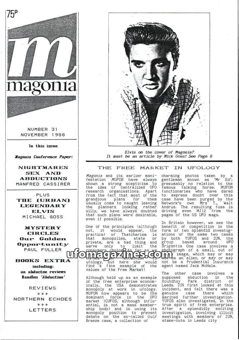 Cover of Magonia issue 31: magonia
