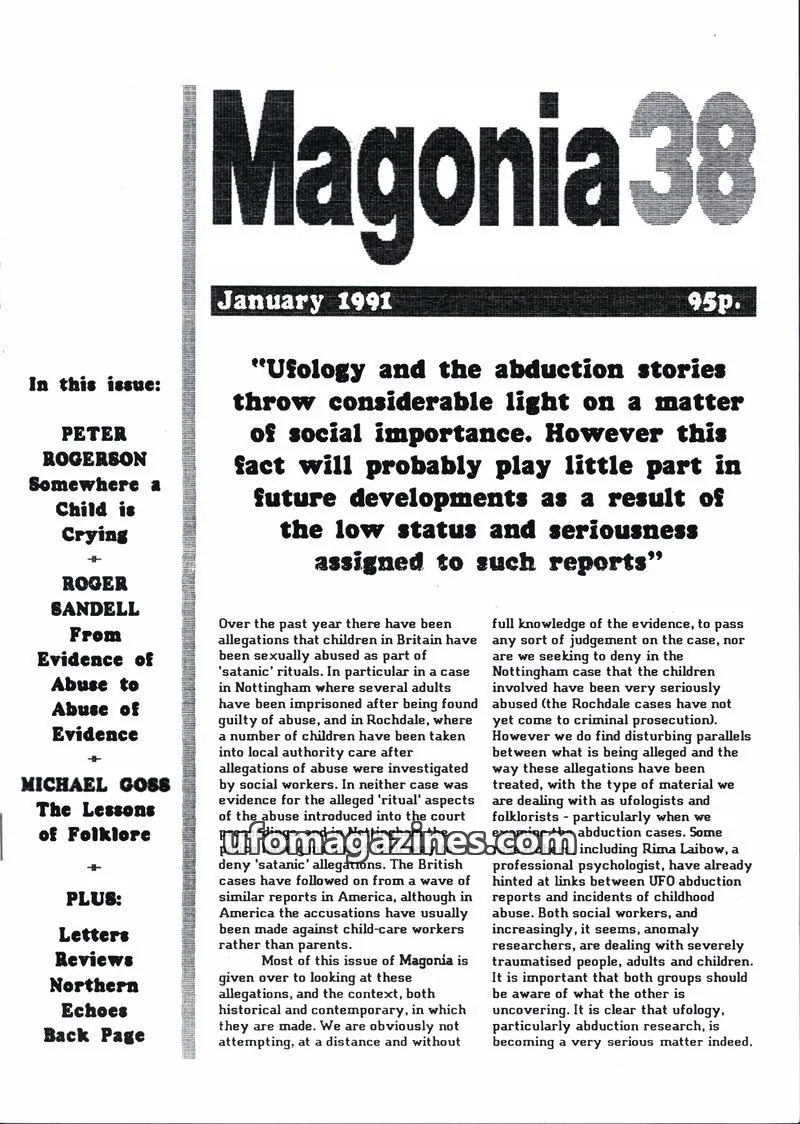 Cover of Magonia issue 38: Magonia