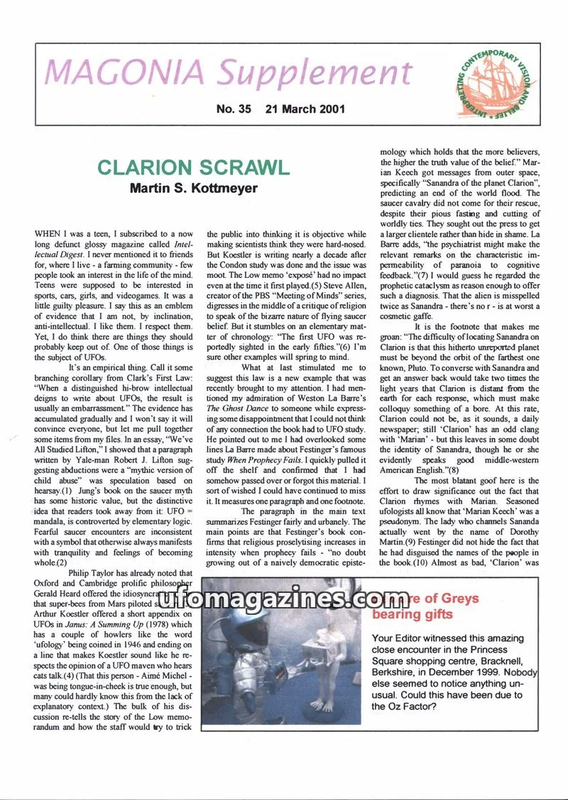 Cover of Magonia Supplement issue 35: MAGONIA Supplement