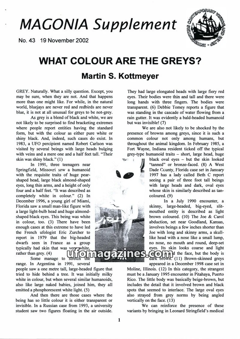 Cover of Magonia Supplement issue 43: MAGONIA Supplement
