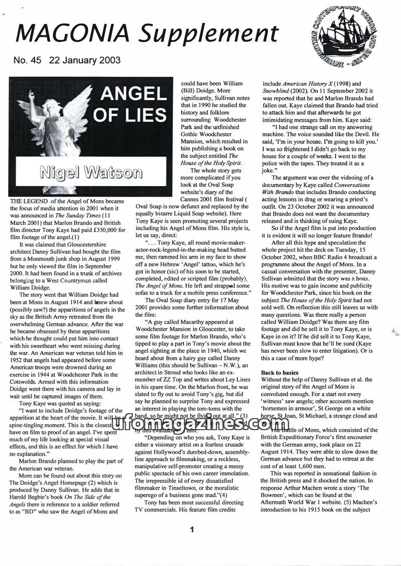 Cover of Magonia Supplement issue 45: MAGONIA Supplement