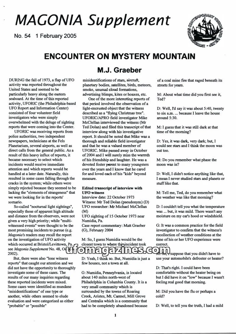 Cover of MAGONIA issue 54: MAGONIA Supplement