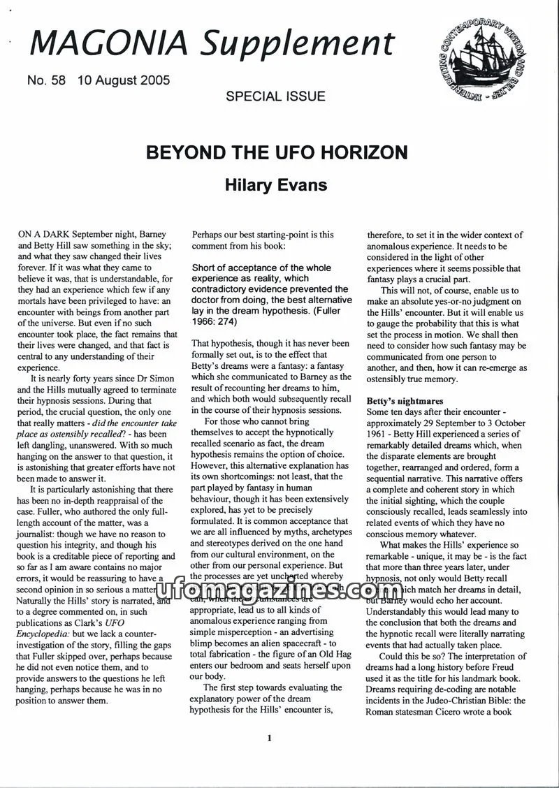 Cover of MAGONIA issue 58: MAGONIA Supplement