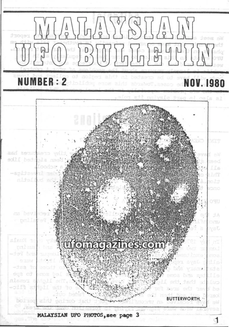 Cover of Malaysian UFO Bulletin (Jamaludin) issue 2: MALAYSIAN UFO BULLETIN