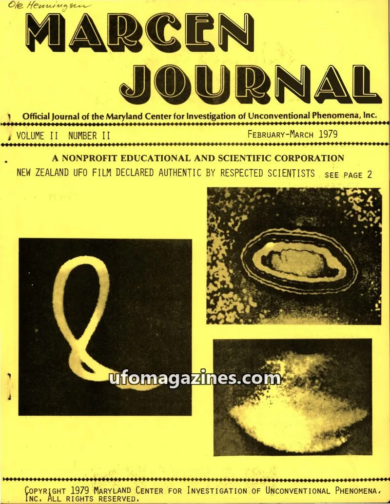 Cover of MARCEN Journal (Willard McIntyre) issue VOLUME II NUMBER II: MARCEN JOURNAL