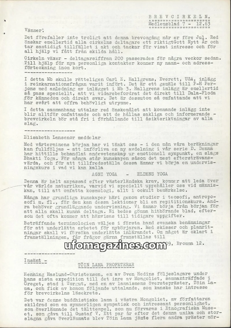 Cover of Brevcirkeln Arcanum issue 7: BREVCIRKELN