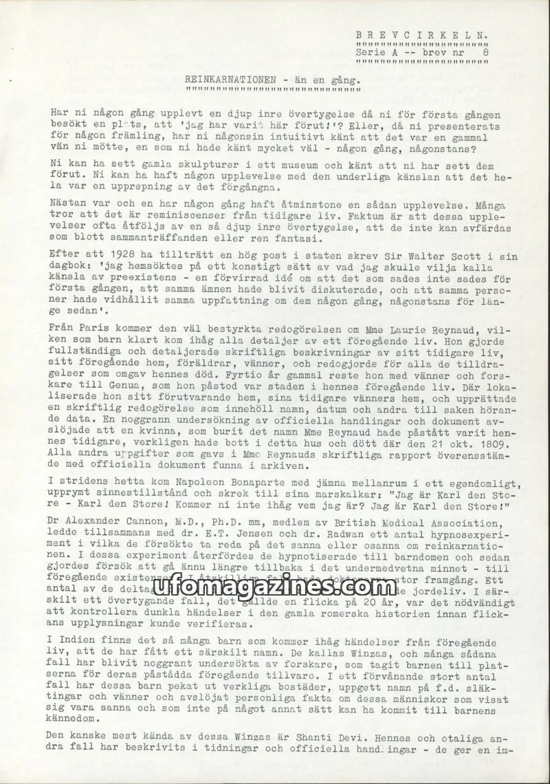 Cover of Brevcirkeln Arcanum issue Serie A - brev nr 8: BREVCIRKELN
